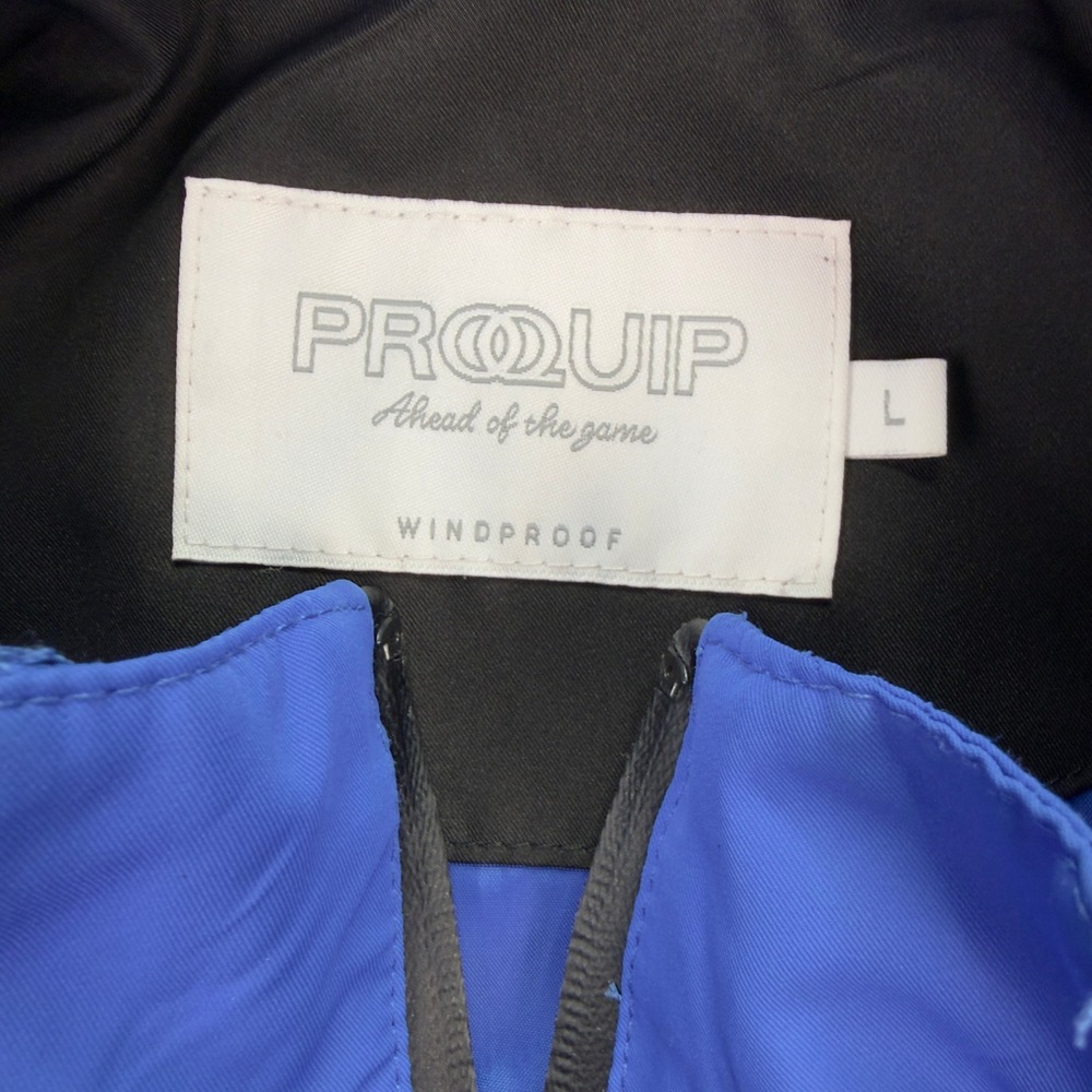 ProQuip Windproof Men Large Blue Golf Jacket Short Sleeve Full Zip - Picture 2 of 10